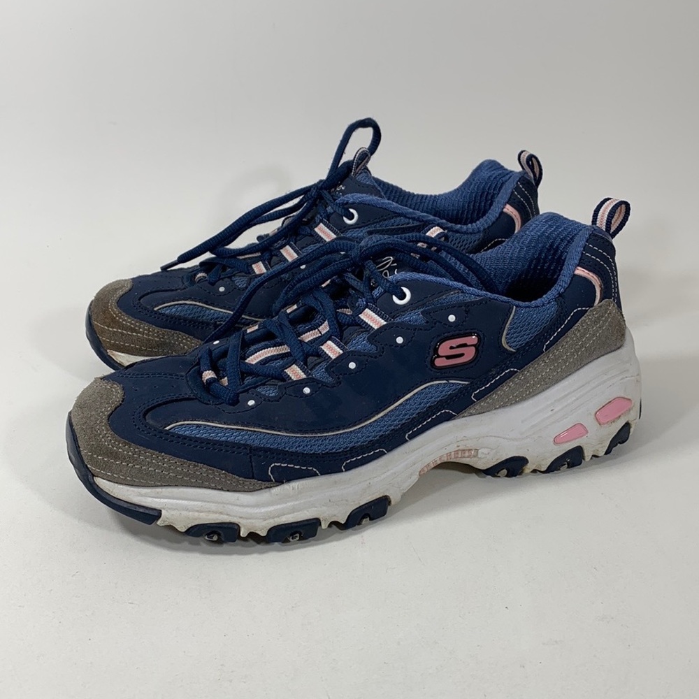 Skechers Women's Navy and Pink Sneakers